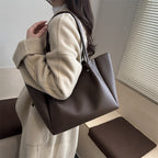 Ladies tote bag with elegant minimalist structure and sturdy carrying handles-https://detail.1688.com/offer/1027680059148.html-Calm Wears-Black-nothing-Calm Wears