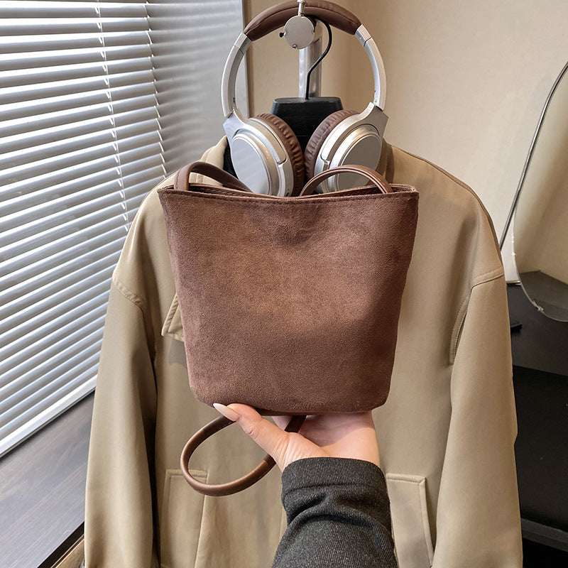 Women's mini bag made of soft suede with adjustable shoulder strap-https://detail.1688.com/offer/1039845592049.html-Calm Wears-Coffee-nothing-Calm Wears