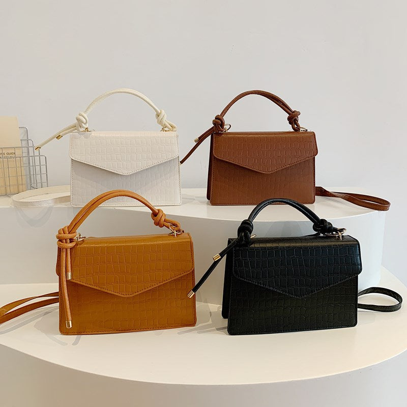 Crocodile-Embossed Handcrafted Crossbody Bag