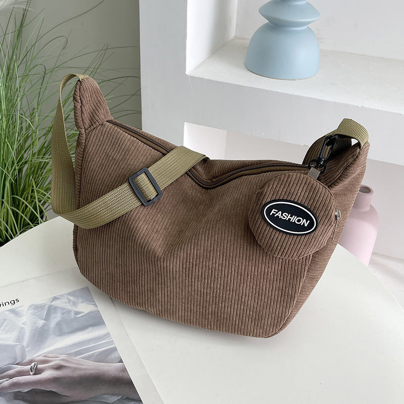 Casual Corduroy Crossbody Bag