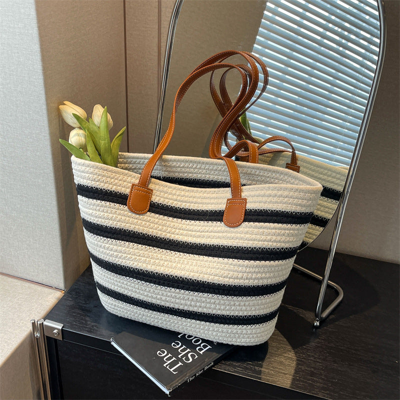 Stylish Striped Beach Tote Calm Wears