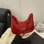 Premium Glossy Faux Leather Hobo Bag