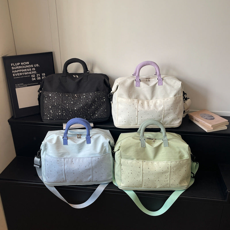 Elegant Sports Bag with Sparkling Star Pattern