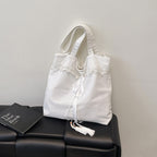Chic Embroidered Shoulder Tote Bag