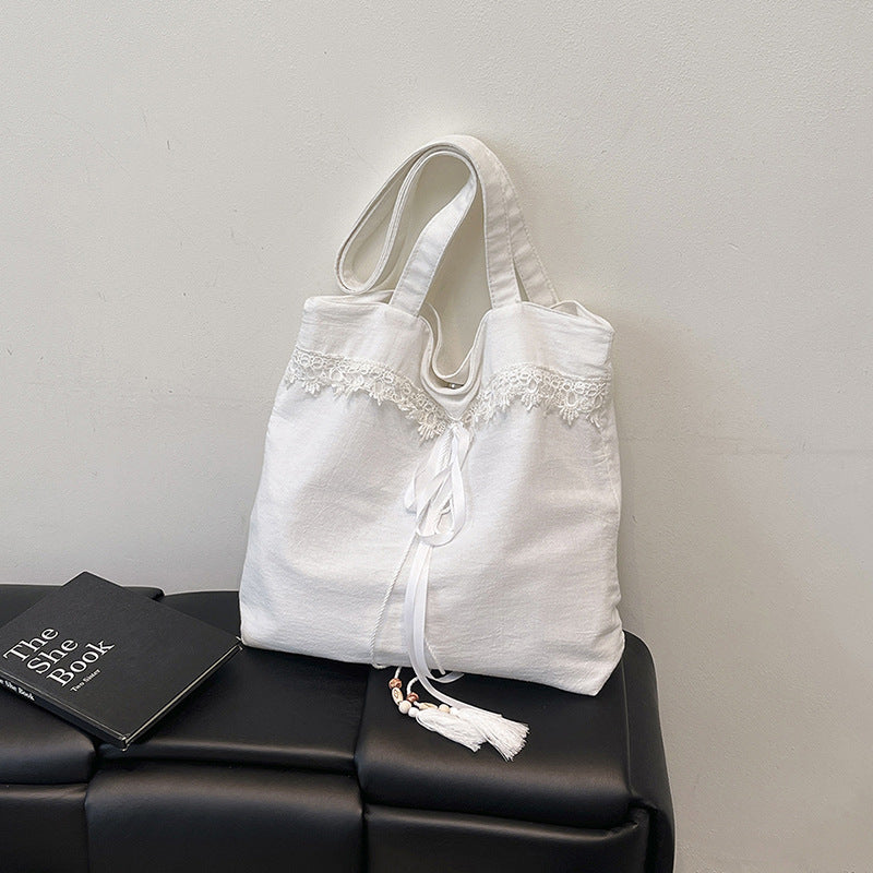 Chic Embroidered Shoulder Tote Bag