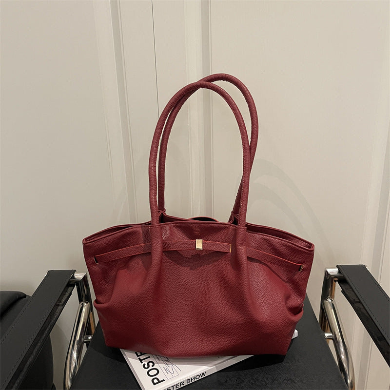 Premium Soft Leather Handheld Tote Bag