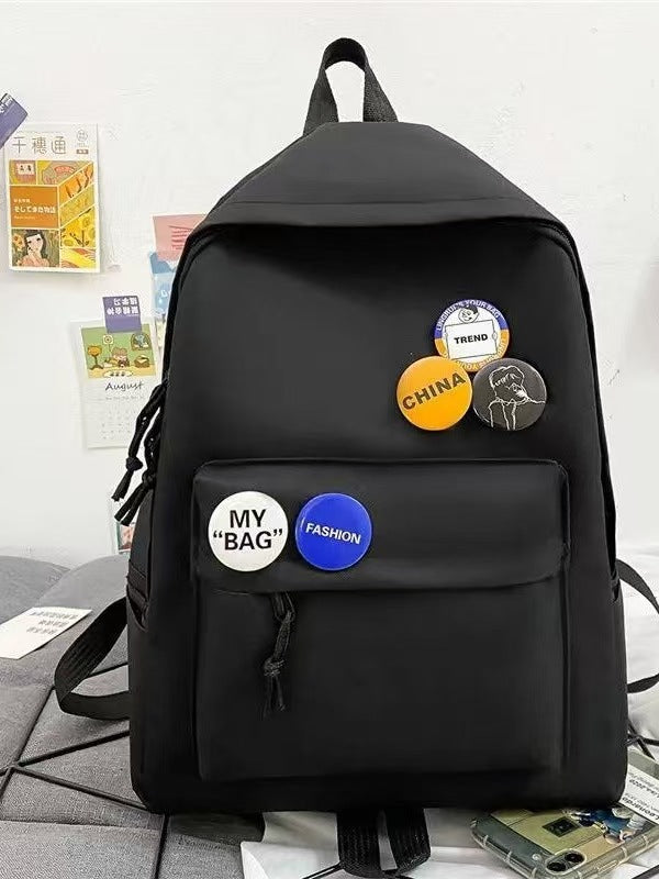 Backpack with Creative Badge Design