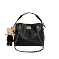 Women's shoulder bag with elegant chain accent and cute pendant-https://detail.1688.com/offer/983558158084.html-Calm Wears-Black-Size: With pendant-Calm Wears