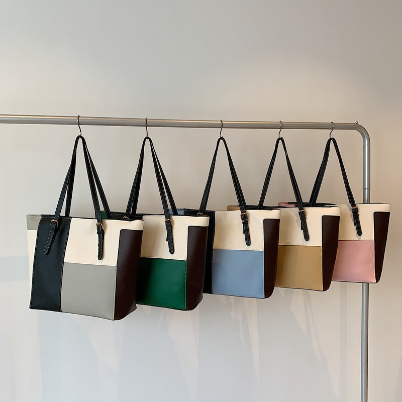 Stylish Color Block Tote Bag