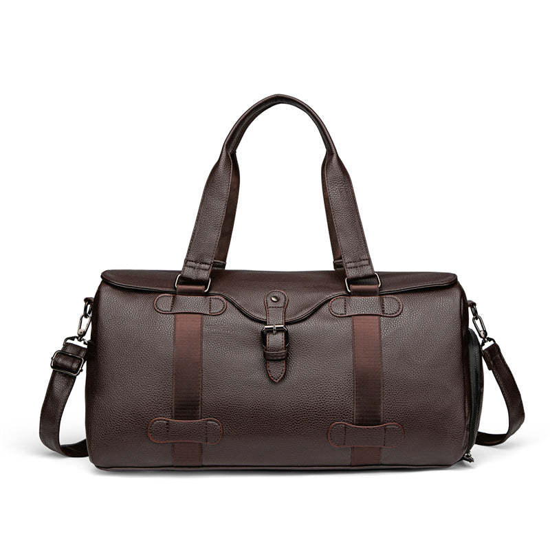 Premium Leather Weekender Duffel Bag