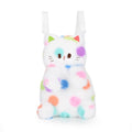 Plush bag with playful cat design