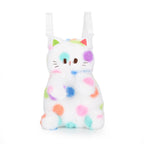 Plush bag with playful cat design