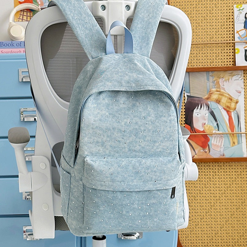 Casual Lightweight Backpack with Polka Dot Design