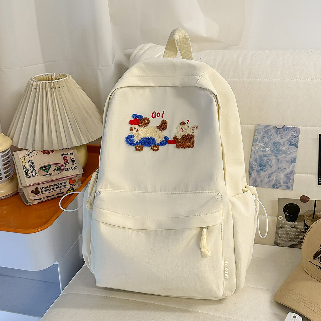 Playful Embroidered Backpack