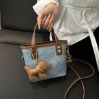 Playful Denim Mini Handheld Tote Bag
