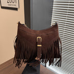 Suede Fringe Crossbody Bag
