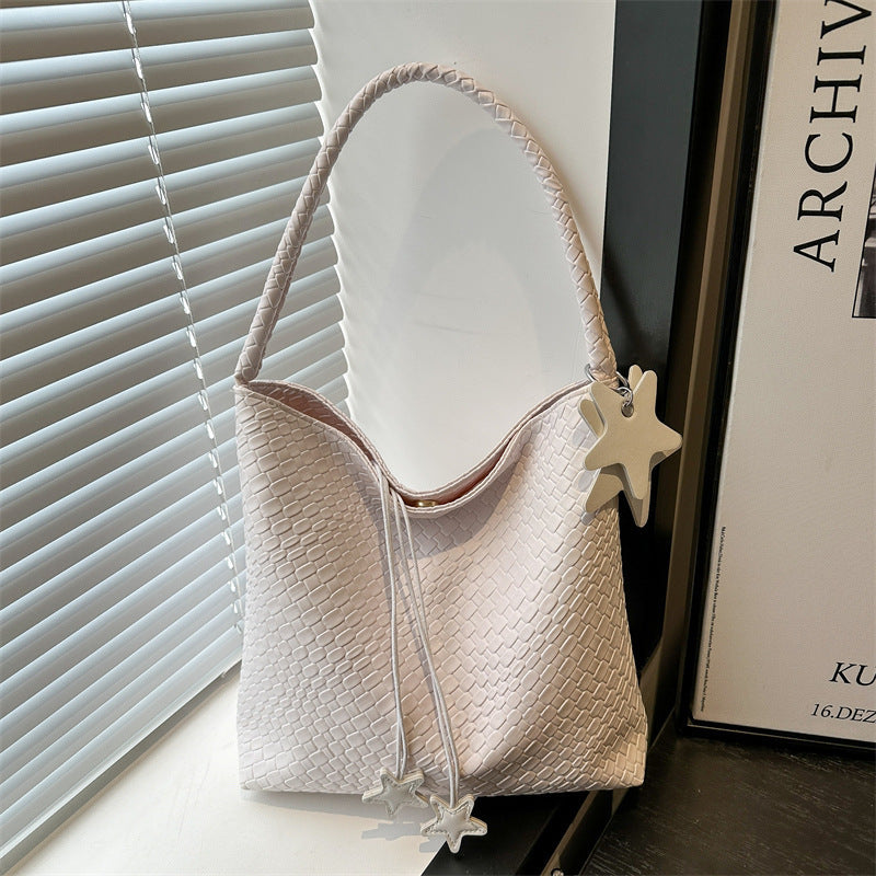 Textured Weave Handheld Shoulder Bag