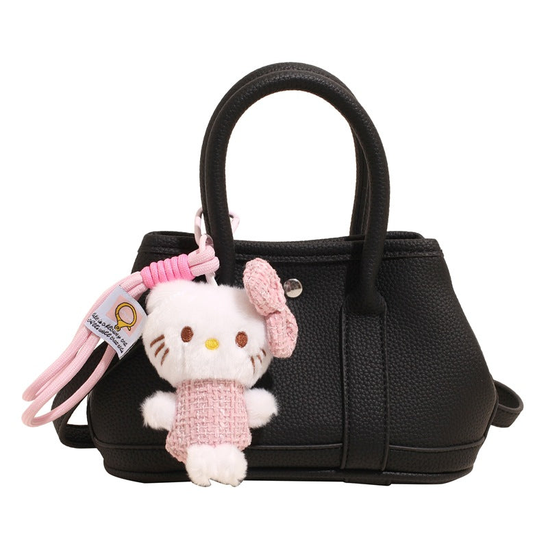 Women’s mini handbag with playful plush pendant-https://detail.1688.com/offer/902987792125.html-Calm Wears-Black-Size: without pendant-Calm Wears