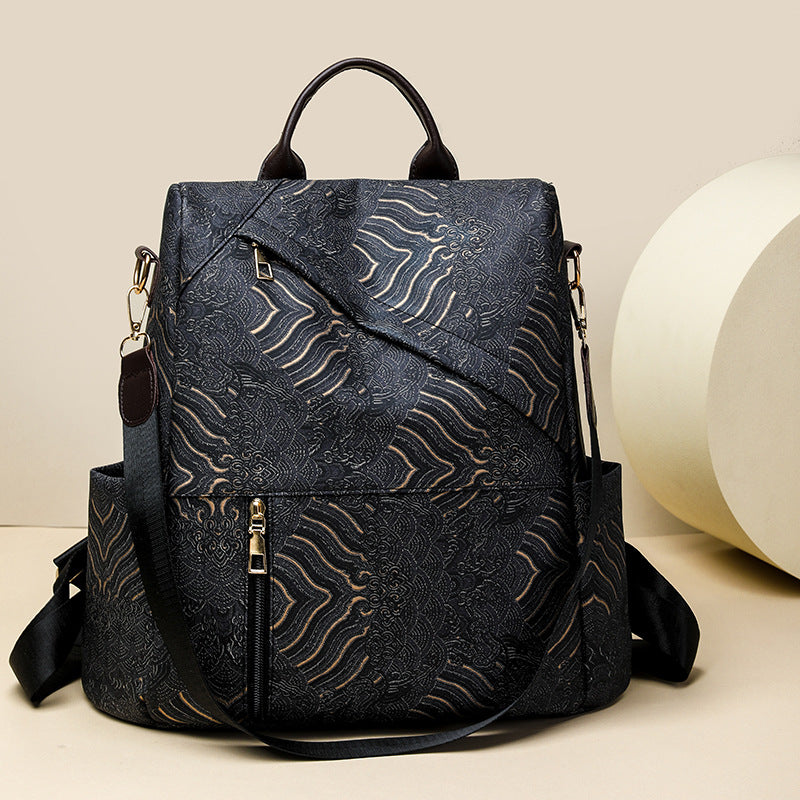Chic Patterned Travel Backpack