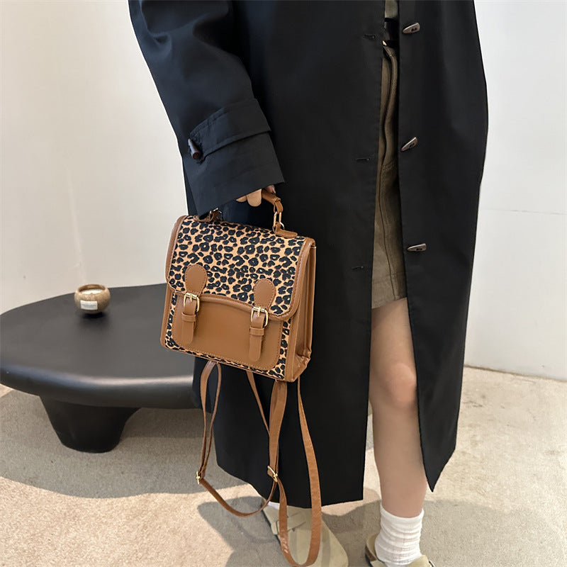 Chic Leopard Print Satchel Crossbody Bag