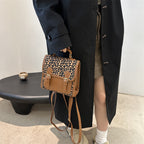 Chic Leopard Print Satchel Crossbody Bag