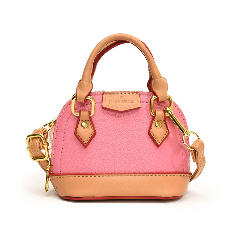 Women’s mini hobo bag made of textured synthetic leather with golden accents-https://detail.1688.com/offer/808008920548.html-Calm Wears-Magenta-nothing-Calm Wears
