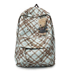 Backpack with Fashionable Check Pattern and Practical Compartments
