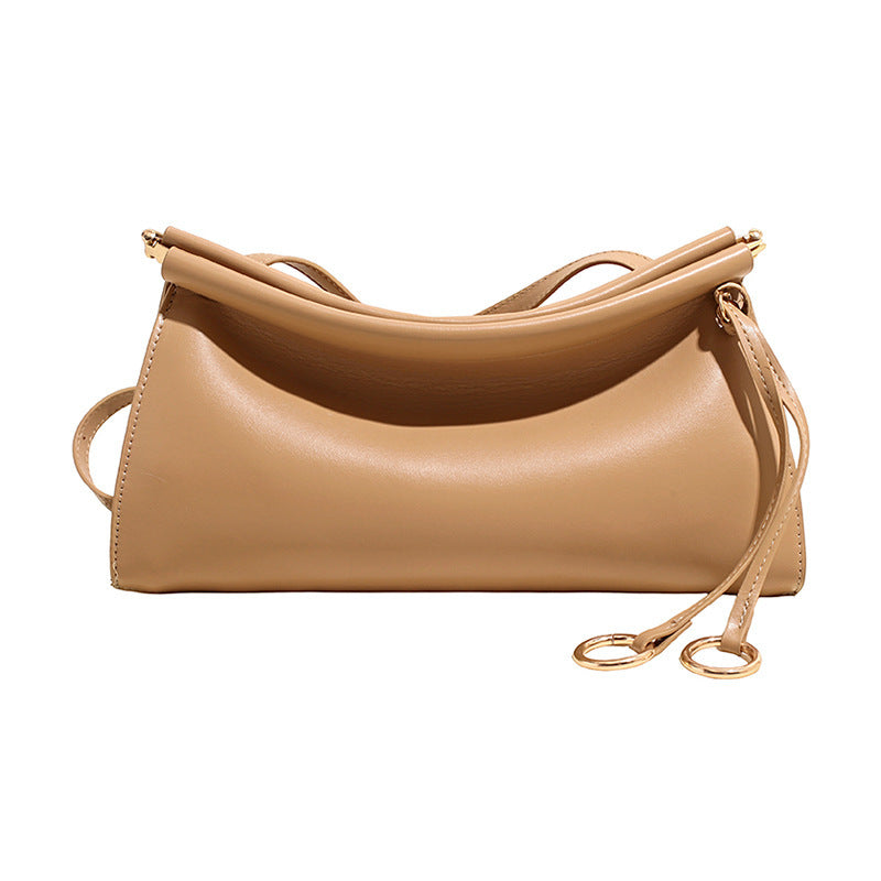 Women's elegant shoulder bag with modern, curved design-https://detail.1688.com/offer/1001779727982.html-Calm Wears-Khaki-nothing-Calm Wears
