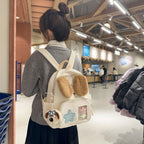 Kawaii Plush Backpack with Dog Design