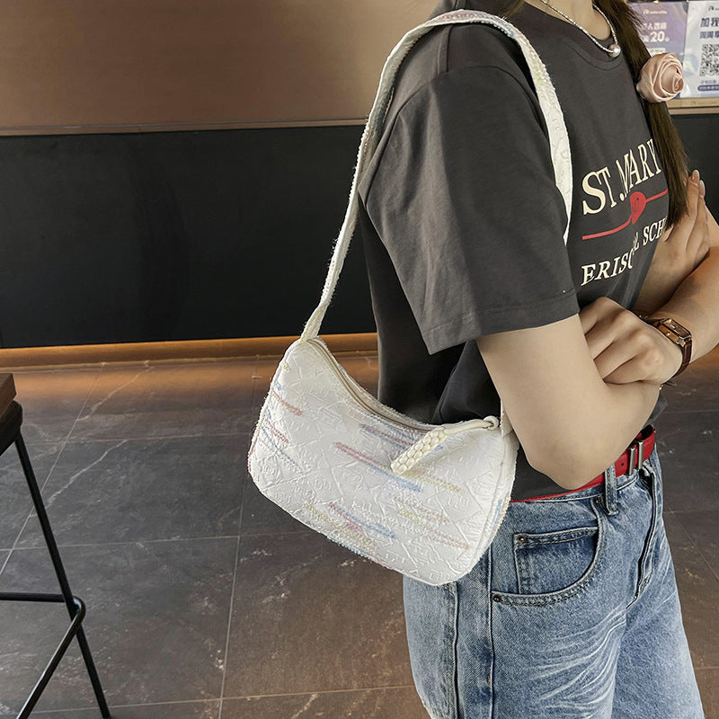 Textured Fabric Shoulder Bag