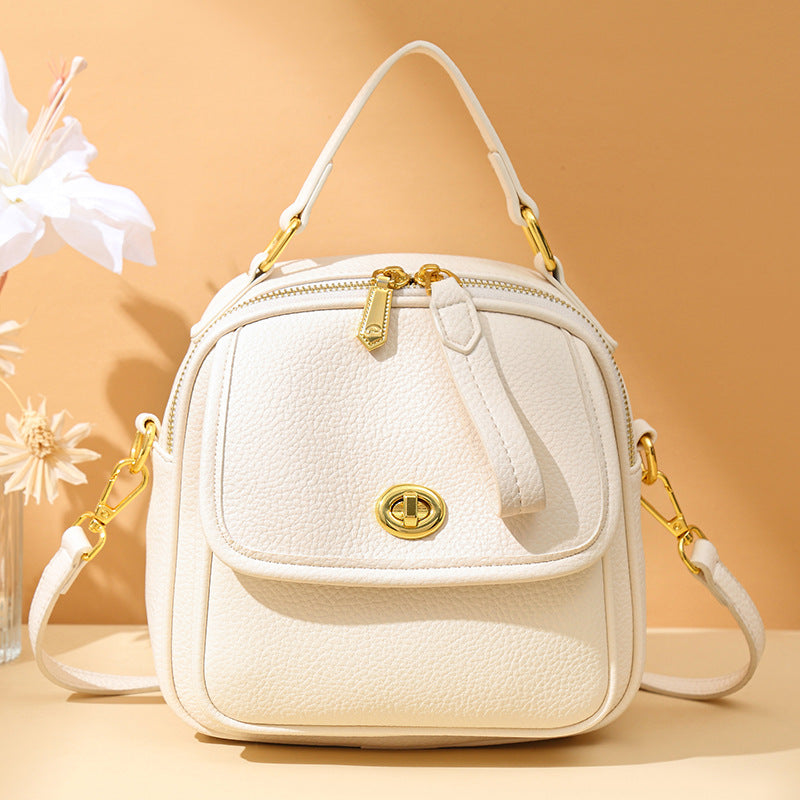 Textured Vegan Leather Crossbody Handbag