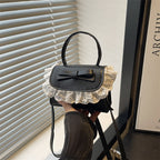 Elegant Ruffled Bow Crossbody Handbag