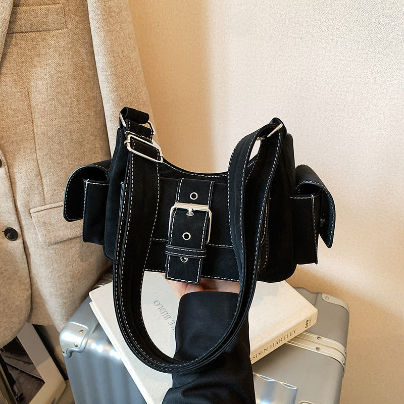 Women's shoulder bag in modern design with practical compartments-https://detail.1688.com/offer/1009380597804.html-Calm Wears-Black-Size: without pendant-Calm Wears