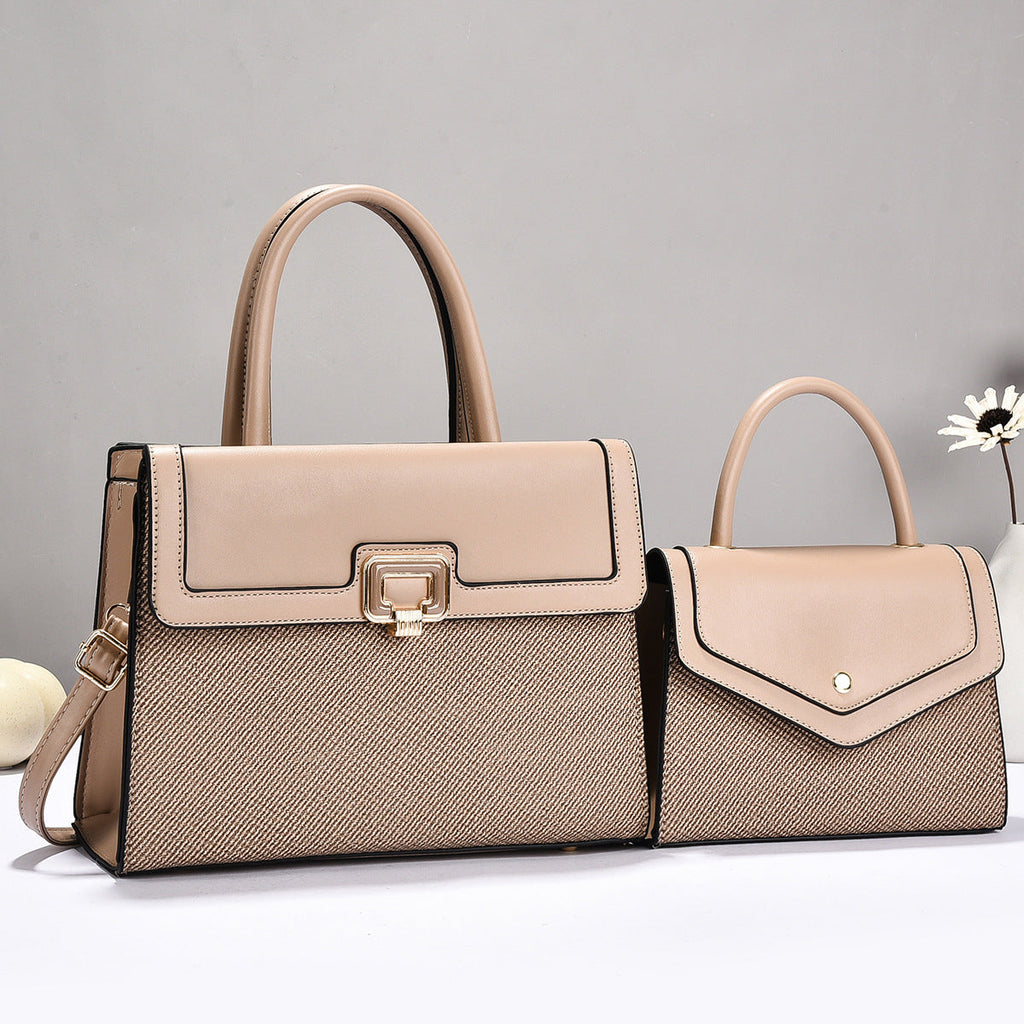 Women’s handbag set with textured design and elegant mini crossbody bag
