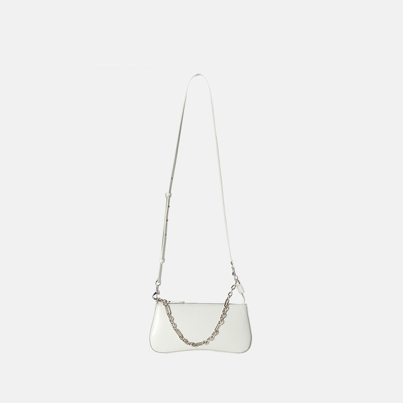 Women's elegant shoulder bag with chain accent