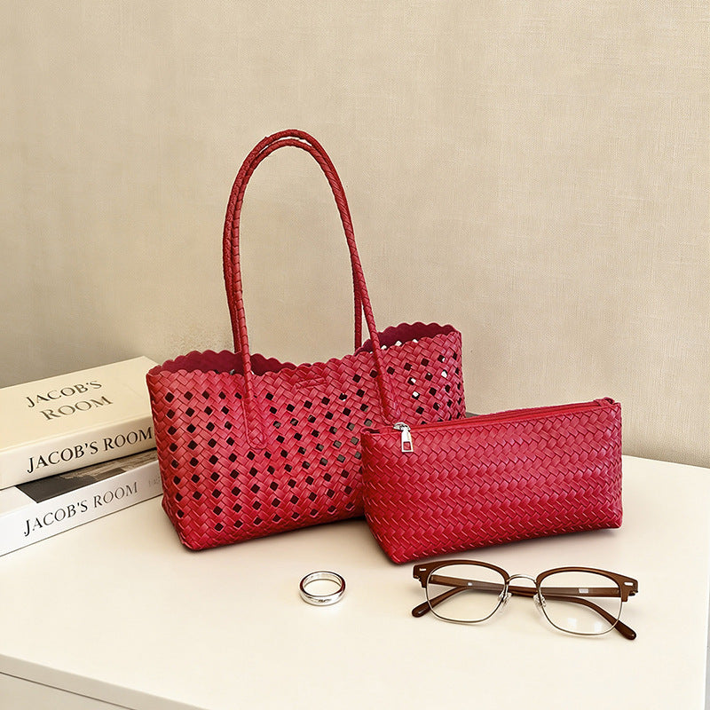 WoHandwoven Straw Market Tote Bag