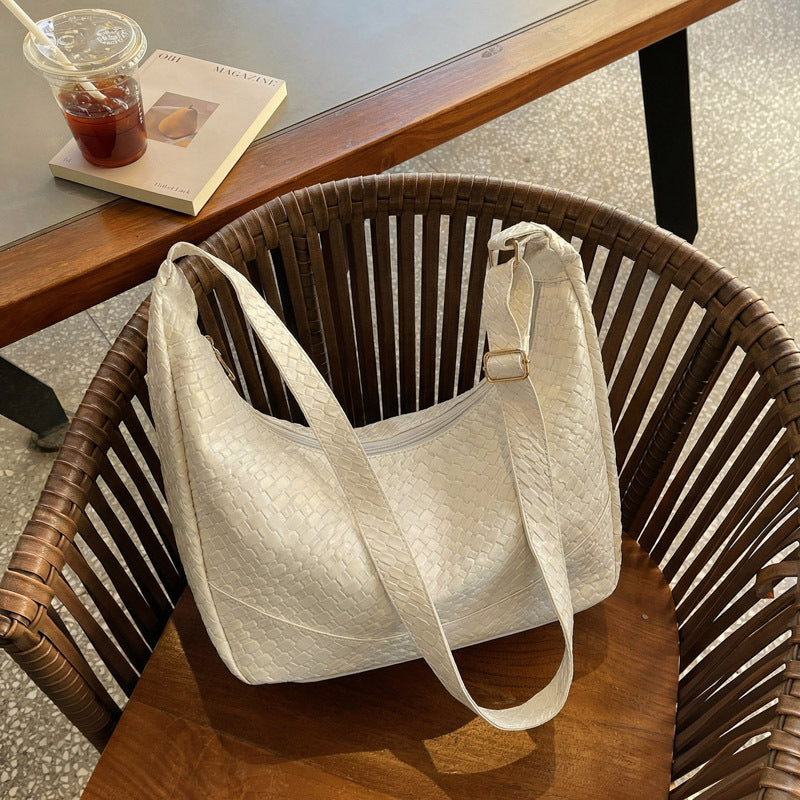 Woven Textured Hobo Handbag
