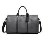 Woven Faux Leather Travel Duffel Bag