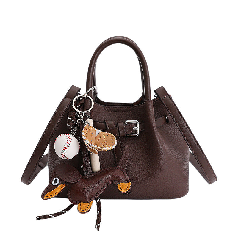 Women Designer Bucket Bag with playful animal charm-https://detail.1688.com/offer/1008333918449.html-Calm Wears-Braun-nothing-Calm Wears