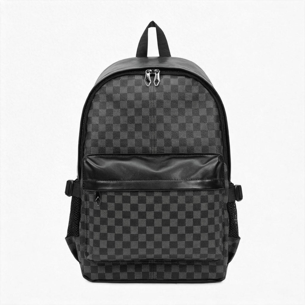 Stylish Checkerboard Pattern Backpack