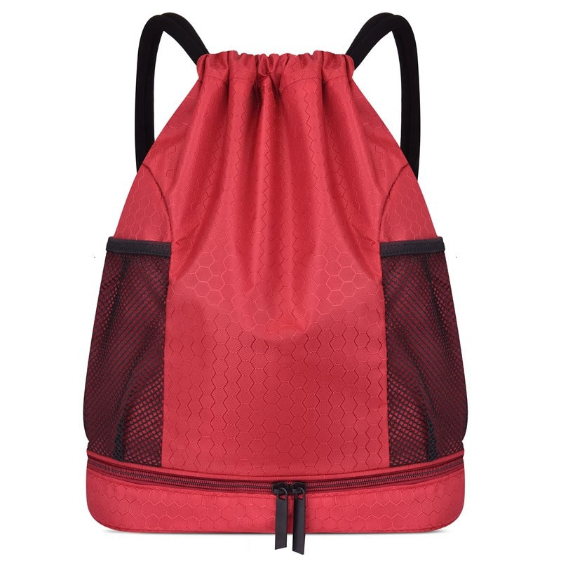 Lightweight Hexagonal Pattern Drawstring Backpack