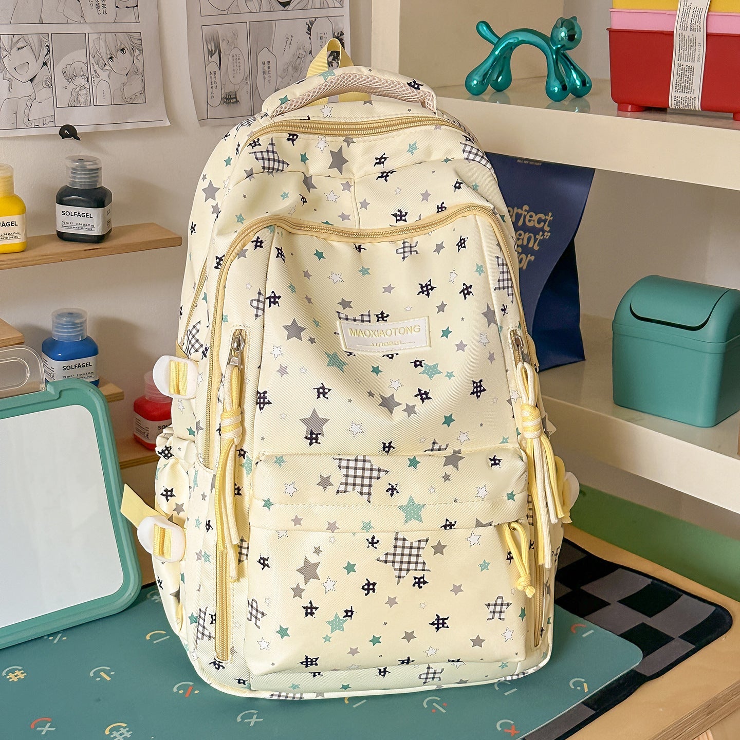 Stylish School Backpack-https://detail.1688.com/offer/1062626275280.html-Calm Wears-Yellow-Calm Wears
