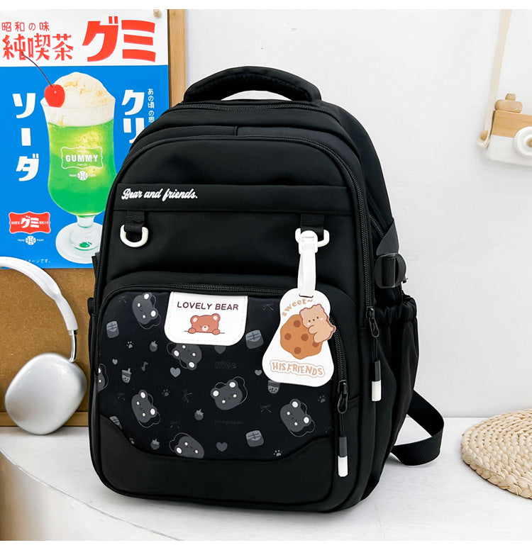 Cute Animal-Themed School Backpack-https://detail.1688.com/offer/1060090753209.html-Calm Wears-Black-Calm Wears