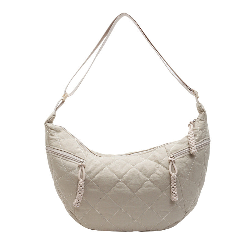 Quilted Soft Fabric Hobo Handbag Calm Wears