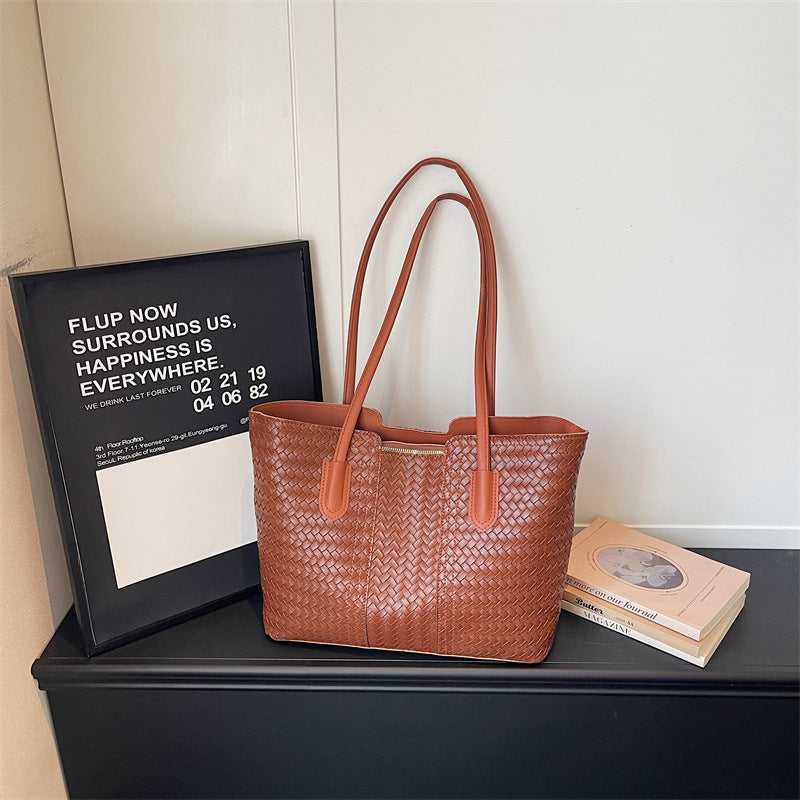Woven Leather Tote Bag