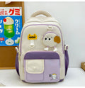 Cute Character-Designed Multi-Pocket School Backpack
