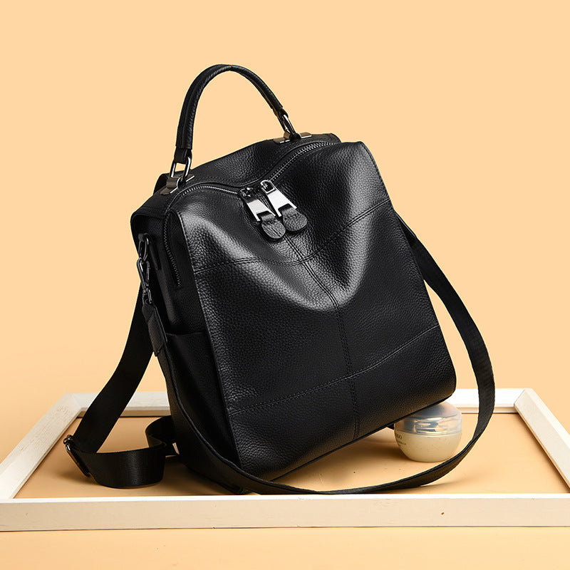 Versatile Multi-Functional Leather Backpack
