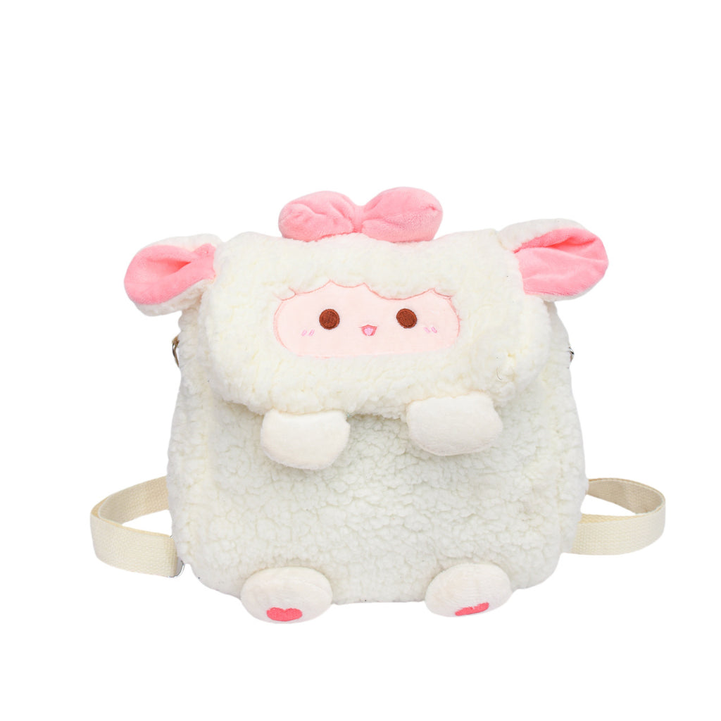 Plush backpack with animal character design