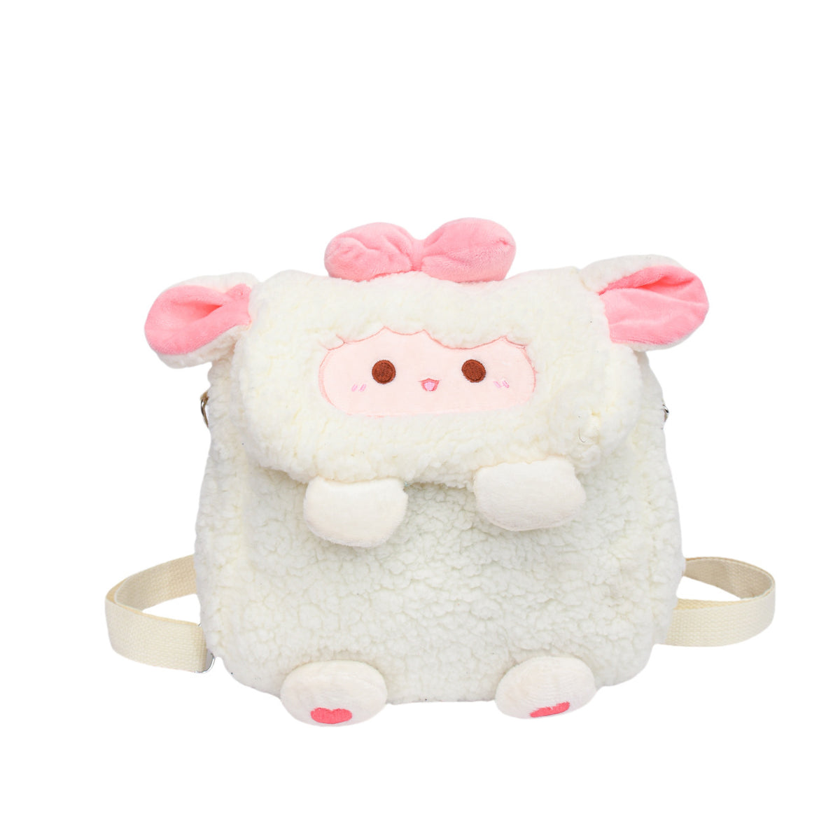 Plush backpack with animal character design