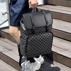 Stylish Checkerboard Pattern Backpack